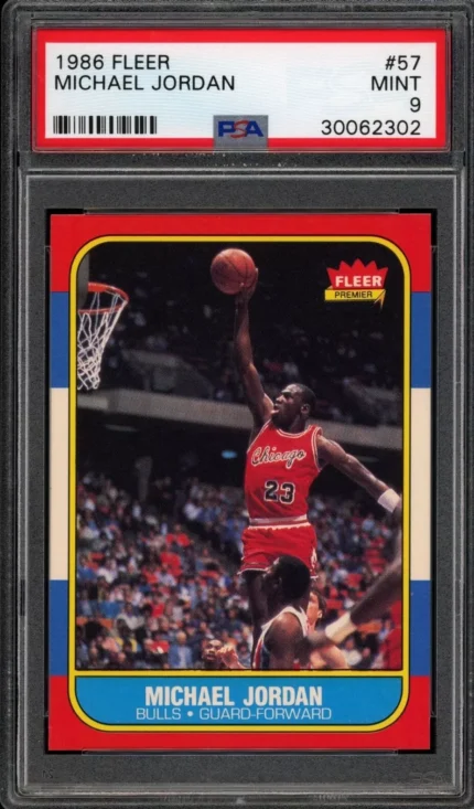 Michael Jordan 1986 Rookie Fleer Basketball Card #57 PSA 9